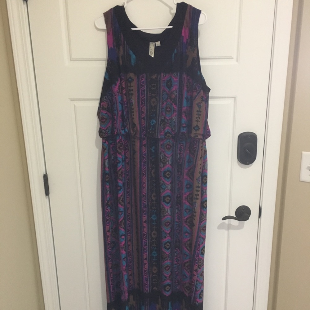 Aztec print maxi dress